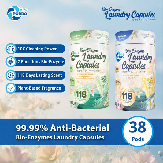 PODDO Scents of the World Laundry Capsules - Paper Tub 38 Pods - Paris / Singapore
