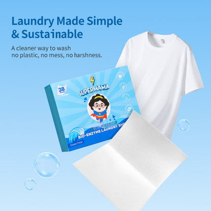 Supermama Eco Bio-Enzyme Laundry Sheets 38 Sheets - Lavender / Ocean Fresh