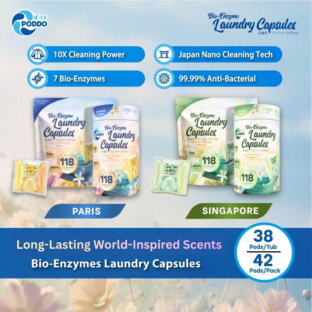 [NEW LAUNCH] PODDO Scents of the World Bio Enzyme Laundry Capsules – Singapore / Paris Fragrance