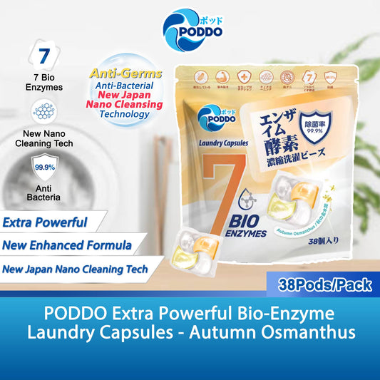 Poddo 4-in-1 Bio Enzyme Laundry Capsules Refill Pack (38 Pods) – Autumn Osmanthus