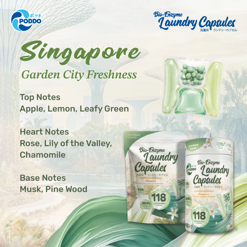 PODDO Scents of the World Laundry Capsules - Refill Pack 42 Pods - Singapore / Paris