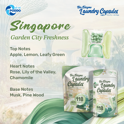 PODDO Scents of the World Laundry Capsules - Refill Pack 42 Pods - Singapore / Paris
