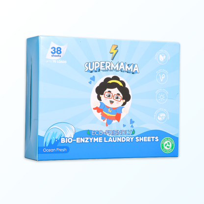Supermama Eco Bio-Enzyme Laundry Sheets 38 Sheets - Lavender / Ocean Fresh