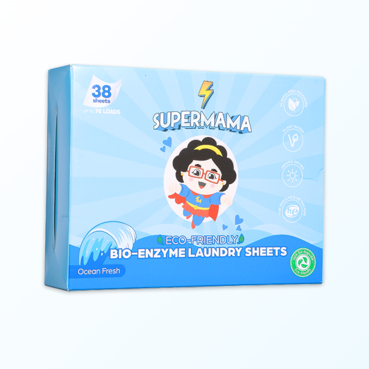 Supermama Eco Bio-Enzyme Laundry Sheets 38 Sheets - Lavender / Ocean Fresh