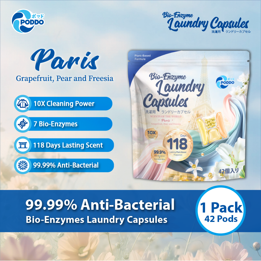 PODDO Scents of the World Laundry Capsules - Refill Pack 42 Pods - Singapore / Paris