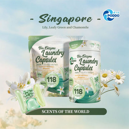 [NEW LAUNCH] PODDO Scents of the World Bio-Enzymes Laundry Capsules - Paris / Singapore